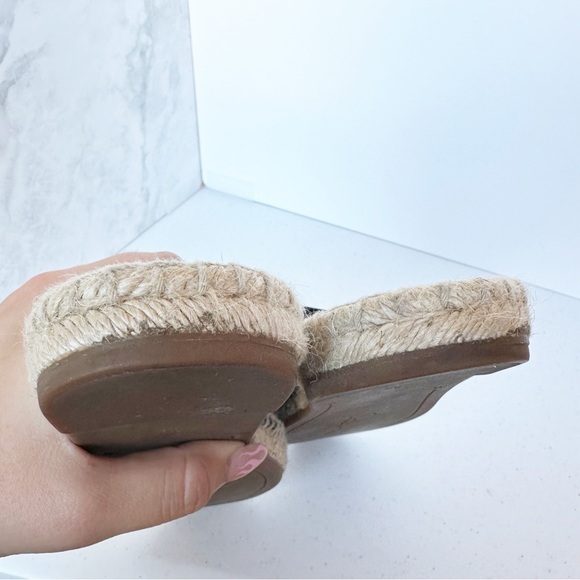 Splendid Black Blake Buckle Strap Leather Espadrille Sandals 8.5 - Picture 7 of 7